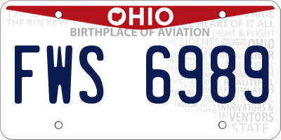 OH license plate FWS6989