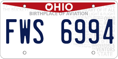 OH license plate FWS6994