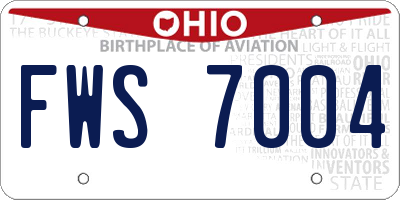 OH license plate FWS7004