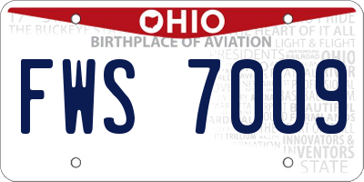 OH license plate FWS7009