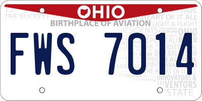 OH license plate FWS7014