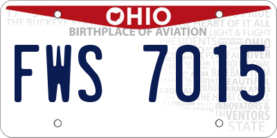 OH license plate FWS7015