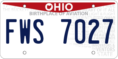 OH license plate FWS7027