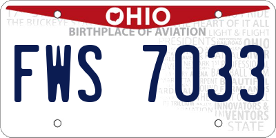 OH license plate FWS7033