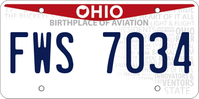 OH license plate FWS7034