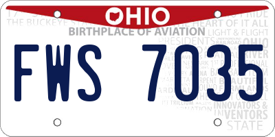 OH license plate FWS7035