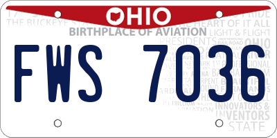 OH license plate FWS7036