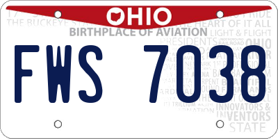 OH license plate FWS7038