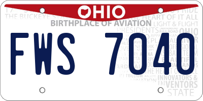 OH license plate FWS7040