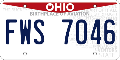 OH license plate FWS7046