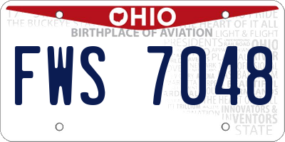 OH license plate FWS7048