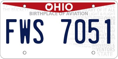 OH license plate FWS7051