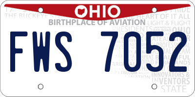 OH license plate FWS7052