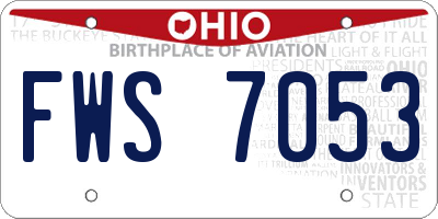 OH license plate FWS7053