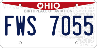 OH license plate FWS7055