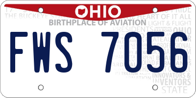 OH license plate FWS7056