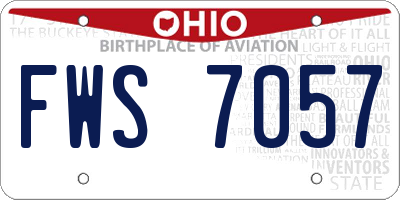 OH license plate FWS7057