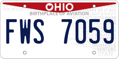 OH license plate FWS7059