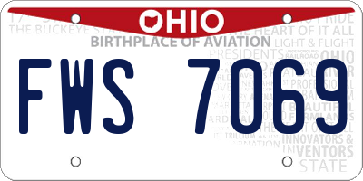 OH license plate FWS7069