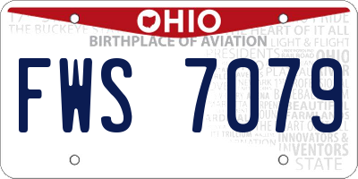 OH license plate FWS7079