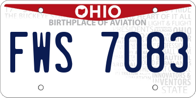 OH license plate FWS7083