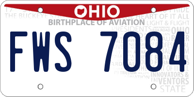OH license plate FWS7084