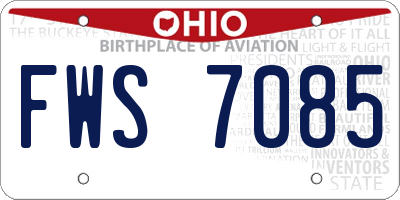 OH license plate FWS7085