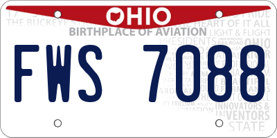 OH license plate FWS7088