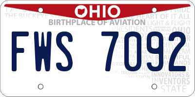 OH license plate FWS7092