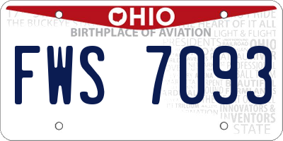 OH license plate FWS7093