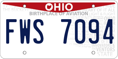 OH license plate FWS7094