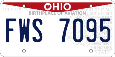 OH license plate FWS7095