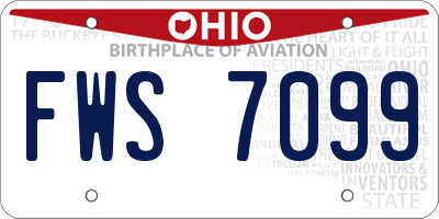 OH license plate FWS7099