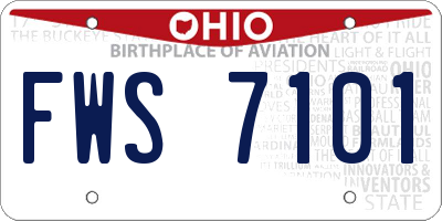 OH license plate FWS7101