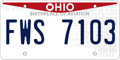 OH license plate FWS7103