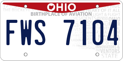 OH license plate FWS7104