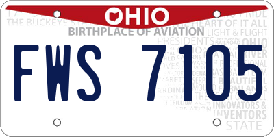 OH license plate FWS7105