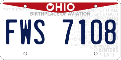 OH license plate FWS7108