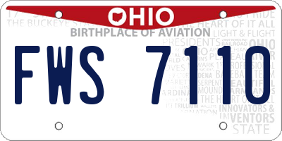 OH license plate FWS7110