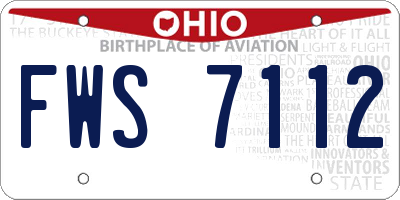 OH license plate FWS7112