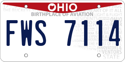 OH license plate FWS7114