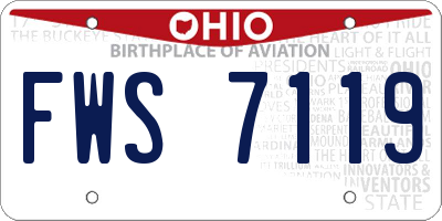 OH license plate FWS7119