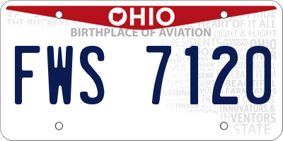 OH license plate FWS7120