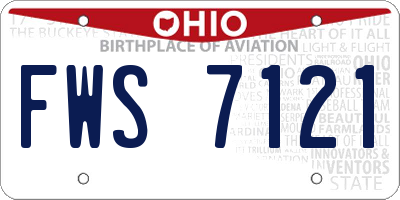 OH license plate FWS7121