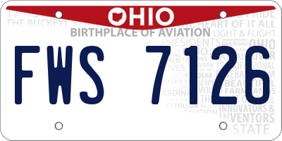 OH license plate FWS7126