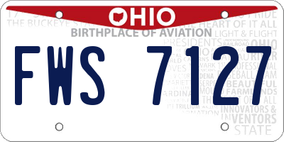 OH license plate FWS7127