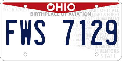 OH license plate FWS7129