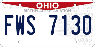 OH license plate FWS7130