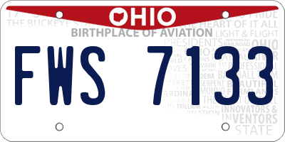 OH license plate FWS7133