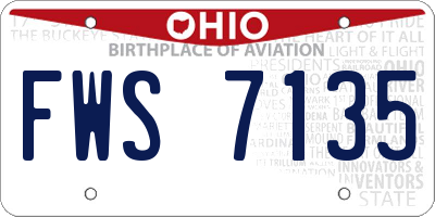 OH license plate FWS7135